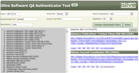 Olive QA Authenticator